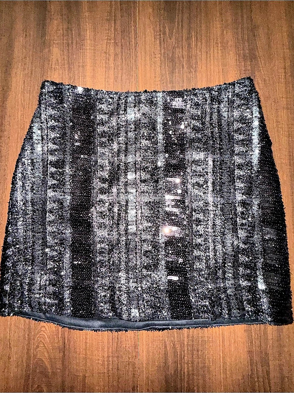 2017 Express Super High Waisted Sequin Mini Skirt Black Size 4